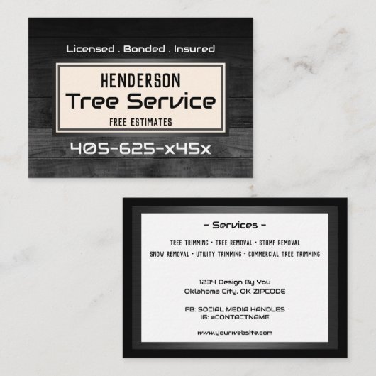 木素朴材のトリミング 名刺 (正面/裏面)