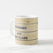 木素朴材のパーソナライズされたホットドリンク コーヒーマグカップ (正面左)