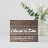 木素朴材の結婚延期された変更日 ポストカード (スタンド正面)