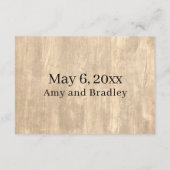 木素朴材カジュアルと手書き結婚Webサイト エンクロージャーカード (裏面)