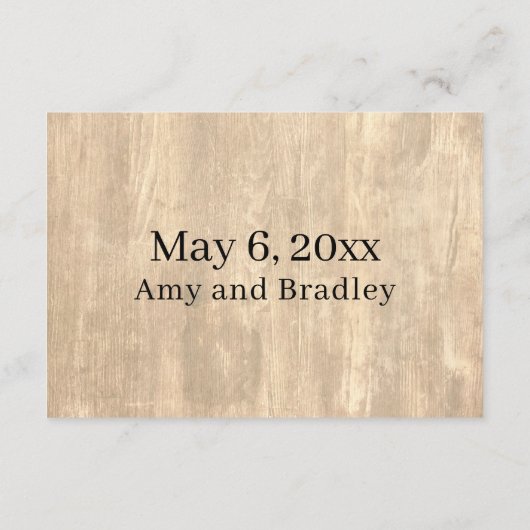 木素朴材カジュアルと手書き結婚Webサイト エンクロージャーカード (裏面)