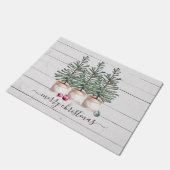 木素朴材クリスマスツリーズクリスマスホリデー ドアマット (アングル)