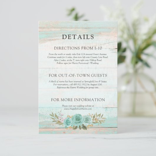 木素朴材ターコイズフローラ詳細/方向 エンクロージャーカード (スタンド正面)