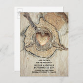 木素朴材ハート保存日 案内ポストカード (正面/裏面)