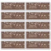 木素朴材ハート名と住所結婚のラベル シール (正面)