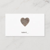 木素朴材ハート座席表 – フラット プレイスカード (正面)