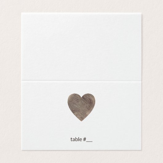 木素朴材ハート座席表 – 折り曲げ (外部フラット)