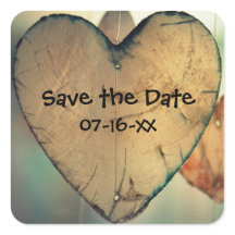 木素朴材ハート日付を保存 – Squareスタンプ