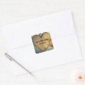 木素朴材ハート日付を保存 – Squareスタンプ スクエアシール (封筒)