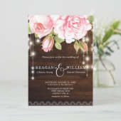 木素朴材バラストリングラ結婚イト 招待状 (スタンド正面)