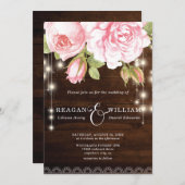 木素朴材バラストリングラ結婚イト 招待状 (正面/裏面)