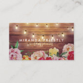 木素朴材フローラストリングライトウェディングプランナー 名刺 (正面)