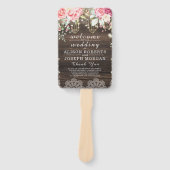 木素朴材フローラストリングライト結婚式 プログラム ハンドファン (正面)