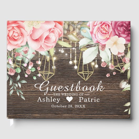 木素朴材フローラストリングラ結婚イト ゲストブック (正面)