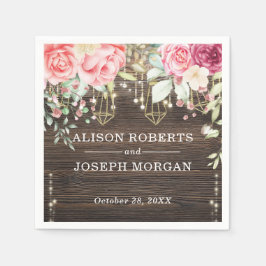 木素朴材フローラストリングラ結婚イト スタンダードカクテルナプキン