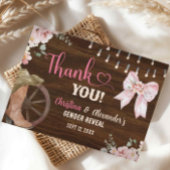 木素朴材フローラブーツまたは弓サンキューカード サンキューカード