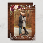 木素朴材フローラライトレース保存日 セーブザデート (正面/裏面)