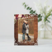 木素朴材フローラライトレース保存日 ポストカード (スタンド正面)