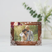 木素朴材フローラライトレース写真保存日 ポストカード (スタンド正面)