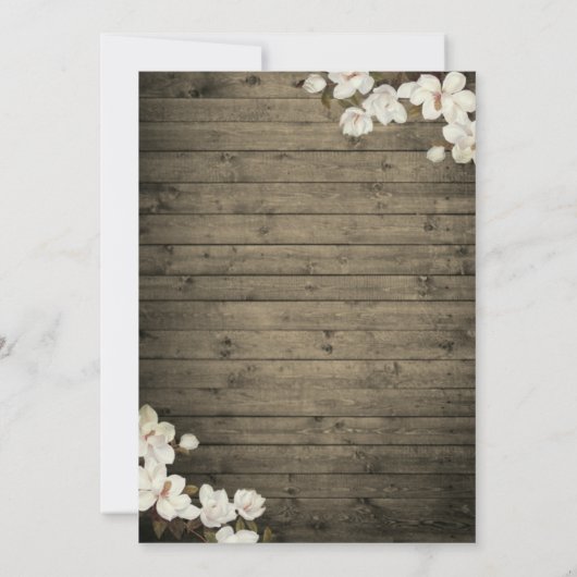 木素朴材フローラランタンライトカップルのシャワー 招待状 (裏面)