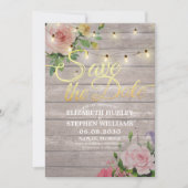 木素朴材フローラ列ラ結婚イの日付 セーブザデート (正面)