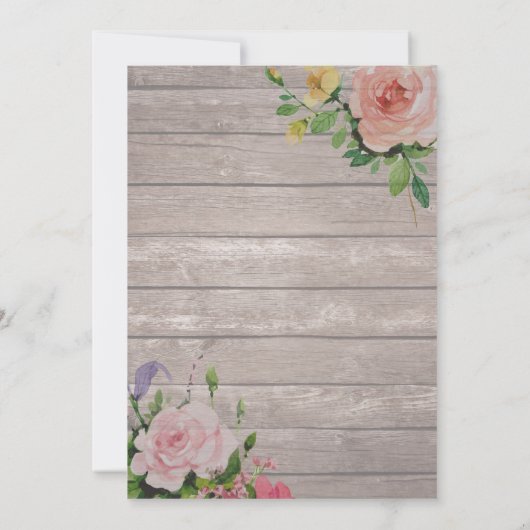 木素朴材フローラ列ラ結婚イの日付 セーブザデート (裏面)