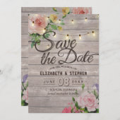 木素朴材フローラ列ラ結婚イの日付 セーブザデート (正面/裏面)