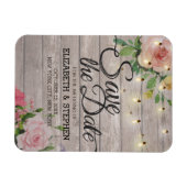 木素朴材フローラ列ラ結婚イの日付 マグネット (横)