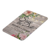 木素朴材フローラ列ラ結婚イの日付 マグネット (左側)