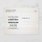 木素朴材フローラ列ラ結婚イの日付 案内ポストカード (裏面)