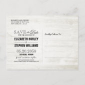 木素朴材フローラ列ラ結婚イの日付 案内ポストカード (裏面)