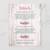 木素朴材フローラ国の結婚式の詳細挿入 エンクロージャーカード (正面)