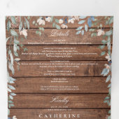 木素朴材フローラ山花写真結婚ズ 三つ折り招待状 (内部最初)