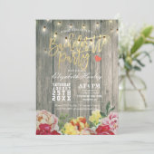 木素朴材フローラ弦ライトバチェロレッテ 招待状 (スタンド正面)