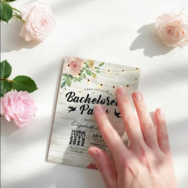 木素朴材フローラ弦ライトバチェロレッテ 招待状