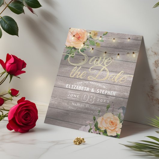 木素朴材フローラ弦ライト日付の保存 セーブザデート