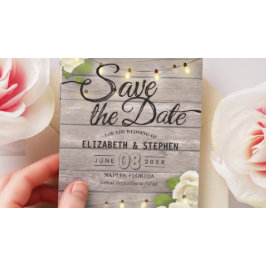 木素朴材フローラ弦ライト日付の保存 セーブザデート