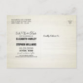 木素朴材フローラ弦ライト日付の保存 案内ポストカード (裏面)