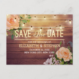 木素朴材フローラ弦ライト日付の保存 案内ポストカード