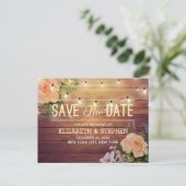 木素朴材フローラ弦ライト日付の保存 案内ポストカード (スタンド正面)