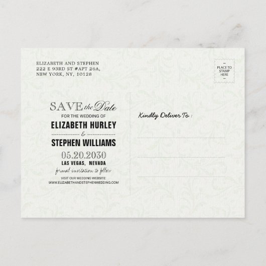 木素朴材フローラ弦ライト日付の保存 案内ポストカード (裏面)