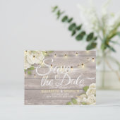 木素朴材フローラ弦ライト日付の保存 案内ポストカード (スタンド正面)