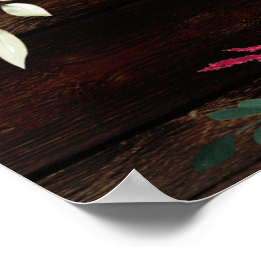 木素朴材フローラ金ゴールドファンシー書道へようこそ ポスター (角)