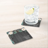 木素朴材ヴィンテージ水彩花ときらめき スクエアペーパーコースター (インサイチュ)