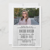 木素朴材大学院写真卒業パーティー 招待状 (正面)