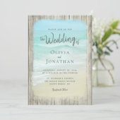 木素朴材海波ビーチ結婚式 招待状 (スタンド正面)