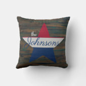 木素朴材赤白青テキサス州名前を追加 クッション (裏面)