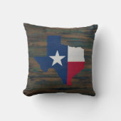 木素朴材赤白青テキサス州名前を追加 クッション (正面)