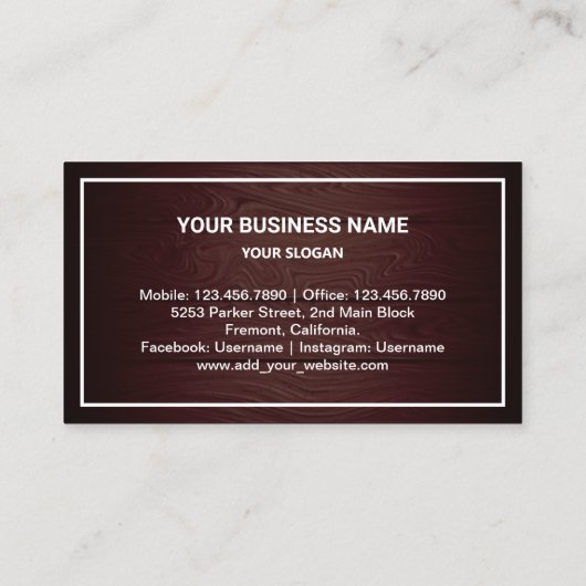 木素朴材金ゴールド家電修理 名刺 (裏面)