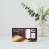 木素朴材金ゴールド家電修理 名刺 (スタンド正面)